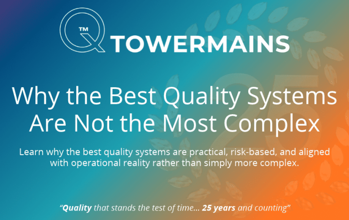 Effective quality systems